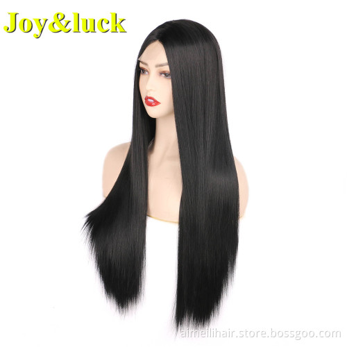 Highlight Brown Wholesale Wig Front Lace For Women Ladies Piano Wig Short Bob Natural Straight Lace Front Synthetic Hair Wigs